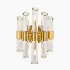 Brielle Clear Glass and Antique Brass 2 Wall Light