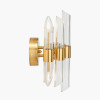 Brielle Clear Glass and Antique Brass 2 Wall Light