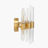 Brielle Clear Glass and Antique Brass 2 Wall Light