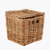 Tobs S/2 Chunky Natural Rattan Square Storage Baskets with Lid