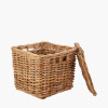 Tobs S/2 Chunky Natural Rattan Square Storage Baskets with Lid