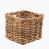 Tobs S/2 Chunky Natural Rattan Square Storage Baskets with Lid