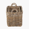 Tobs S/2 Rectangular Grey Kubu Storage Baskets