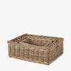 Tobs S/4 Grey Kubu Rattan Rectangular Storage Trays