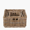 Tobs S/4 Grey Kubu Rattan Rectangular Storage Trays