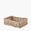 Tobs S/4 Grey Kubu Rattan Rectangular Storage Trays