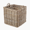 Tobs S/4 Grey Kubu Rattan Square Log Baskets