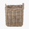 Tobs S/4 Grey Kubu Rattan Square Log Baskets