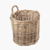 Tobs S/4 Grey Kubu Rattan Round Log Baskets