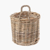 Tobs S/4 Grey Kubu Rattan Round Log Baskets