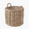 Tobs S/4 Grey Kubu Rattan Round Log Baskets