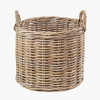 Tobs S/4 Grey Kubu Rattan Round Log Baskets