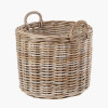 Tobs S/4 Grey Kubu Rattan Round Log Baskets