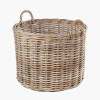 Tobs S/4 Grey Kubu Rattan Round Log Baskets