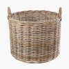 Tobs S/4 Grey Kubu Rattan Round Log Baskets