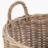 Tobs Grey Kubu Rattan Tall Round Storage Basket