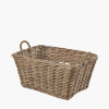 Tobs Grey Kubu Rattan Rectangular Storage Basket Large