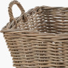 Tobs Grey Kubu Rattan Rectangular Storage Basket Large