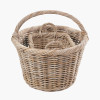 Tobs S/3 Grey Kubu Rattan Oval Shopping Basket with 2 Rectangular Storage Baskets