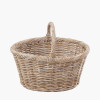 Tobs S/3 Grey Kubu Rattan Oval Shopping Basket with 2 Rectangular Storage Baskets