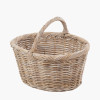 Tobs S/3 Grey Kubu Rattan Oval Shopping Basket with 2 Rectangular Storage Baskets