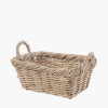 Tobs S/3 Grey Kubu Rattan Oval Shopping Basket with 2 Rectangular Storage Baskets