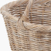 Tobs S/3 Grey Kubu Rattan Oval Shopping Basket with 2 Rectangular Storage Baskets