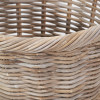 Tobs S/3 Grey Kubu Rattan Oval Shopping Basket with 2 Rectangular Storage Baskets