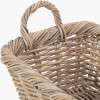 Tobs S/3 Grey Kubu Rattan Oval Shopping Basket with 2 Rectangular Storage Baskets