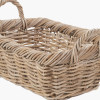 Tobs S/3 Grey Kubu Rattan Oval Shopping Basket with 2 Rectangular Storage Baskets