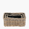 Tobs S/3 Indoor Outdoor Grey Kubu Rattan Rectangular Basket Planters