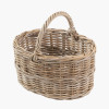 Tobs Grey Kubu Rattan Straight Sided Shopping Basket