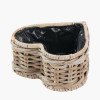 Tobs Indoor Outdoor Grey Kubu Rattan Heart Shaped Basket Planter