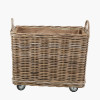 Tobs S/2 Grey Kubu Rattan Rectangular Wheeled Logs Baskets