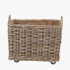 Tobs S/2 Grey Kubu Rattan Rectangular Wheeled Logs Baskets