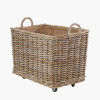 Tobs S/2 Grey Kubu Rattan Rectangular Wheeled Logs Baskets