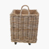 Tobs S/2 Grey Kubu Rattan Rectangular Wheeled Logs Baskets