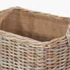 Tobs S/2 Grey Kubu Rattan Rectangular Wheeled Logs Baskets