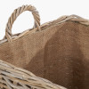 Tobs S/2 Grey Kubu Rattan Rectangular Wheeled Logs Baskets