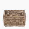 Tobs Grey Kubu Rattan Square Storage Basket with Inset Handles