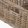 Tobs Grey Kubu Rattan Square Storage Basket with Inset Handles