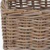 Tobs Grey Kubu Rattan Square Storage Basket with Inset Handles