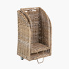 Tobs S/2 Grey Kubu Rattan Log Basket Trolleys