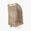 Tobs S/2 Grey Kubu Rattan Log Basket Trolleys