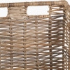 Tobs S/2 Grey Kubu Rattan Log Basket Trolleys