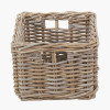 Tobs S/3 Grey Kubu Rattan Rectangular Storage Baskets with Inset Handles