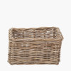 Tobs S/3 Grey Kubu Rattan Rectangular Storage Baskets with Inset Handles