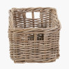 Tobs S/3 Grey Kubu Rattan Rectangular Storage Baskets with Inset Handles