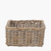 Tobs S/3 Grey Kubu Rattan Rectangular Storage Baskets with Inset Handles