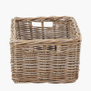 Tobs S/3 Grey Kubu Rattan Rectangular Storage Baskets with Inset Handles